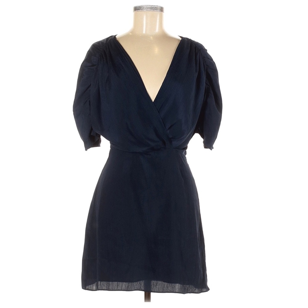 C/MEO Collective Eminence Navy Blue Low Cut Mini Dress Formal Size 6 Medium New